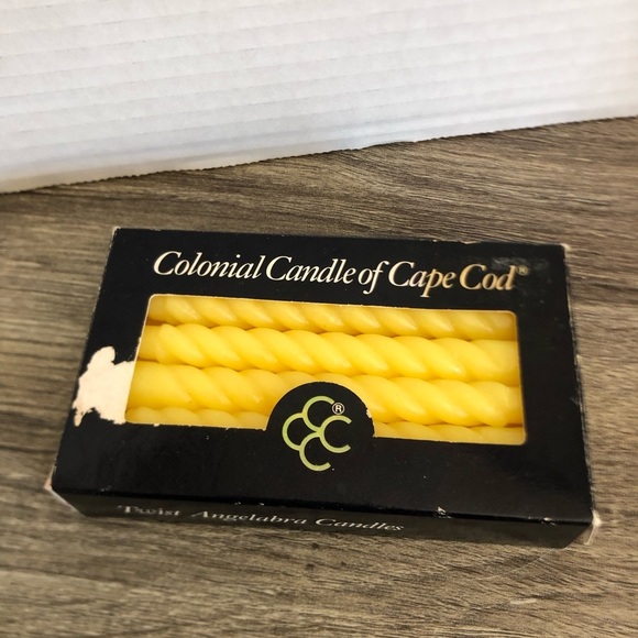 Vtg Small Yellow Twist Candles - Picture 2 of 7